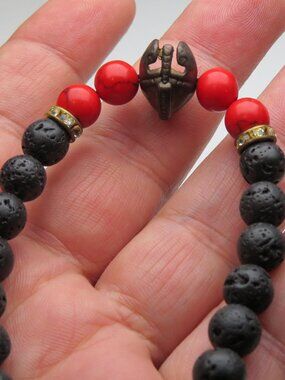 14k plated Lava Beads Bracelet